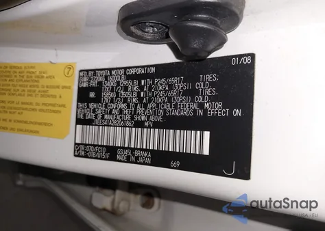 2008 Toyota Highlander z USA, uszkodzony, nr VIN JTEES41A282061862